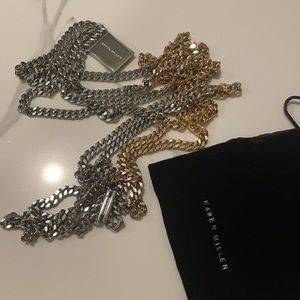 Karen Millen silver gold ombre necklace